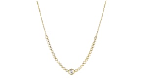 .52 ct. t.w. Bezel-Set Lab-Grown Diamond Curved Bar Necklace in 18kt Gold Over Sterling