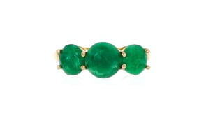 2.00 ct. t.w. Emerald Three-Stone Ring in 18kt Gold Over Sterling