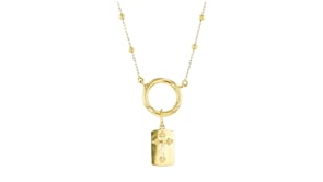 Italian 10kt Yellow Gold Cross Tag Charm