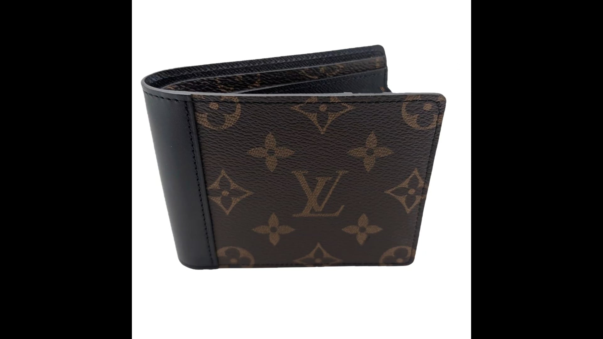 Louis Vuitton Monogram Macassar Black Leather Bifold Wallet For