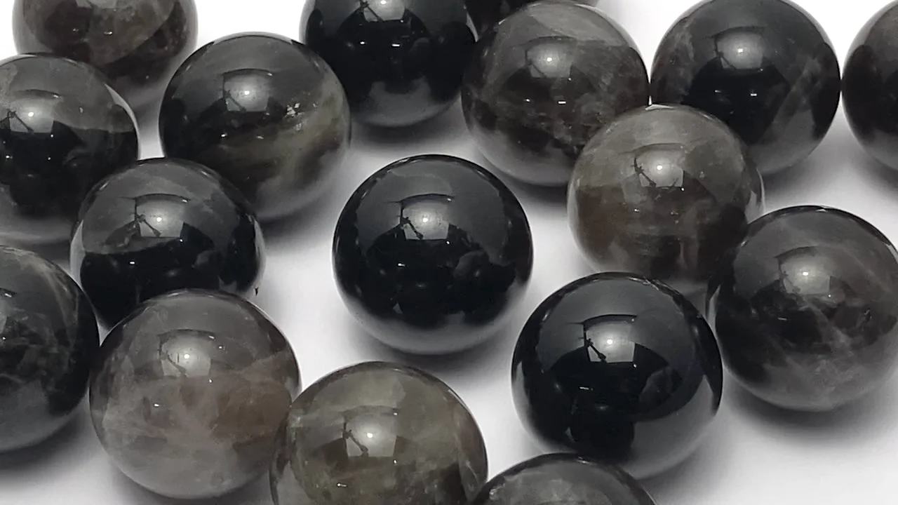 モリオン（黒水晶） スフィア・ラウンド20mm 1個｜天然石ビーズの卸