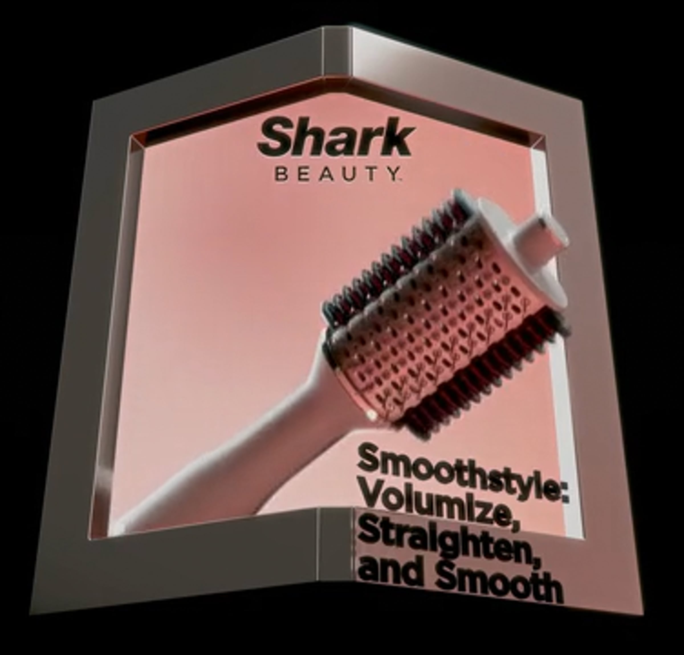 Soft metallic architectural space for Shark Beauty