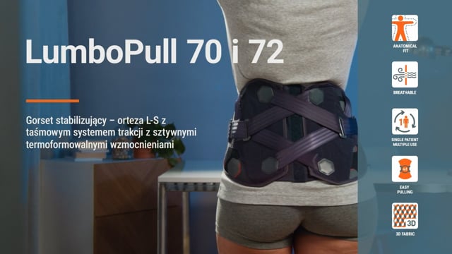 LumboPull 70 i 72 - Bas/Wysoka, gorset stabilizujący lędźwiowo-krzyżowy z taśmowym systemem trakcji