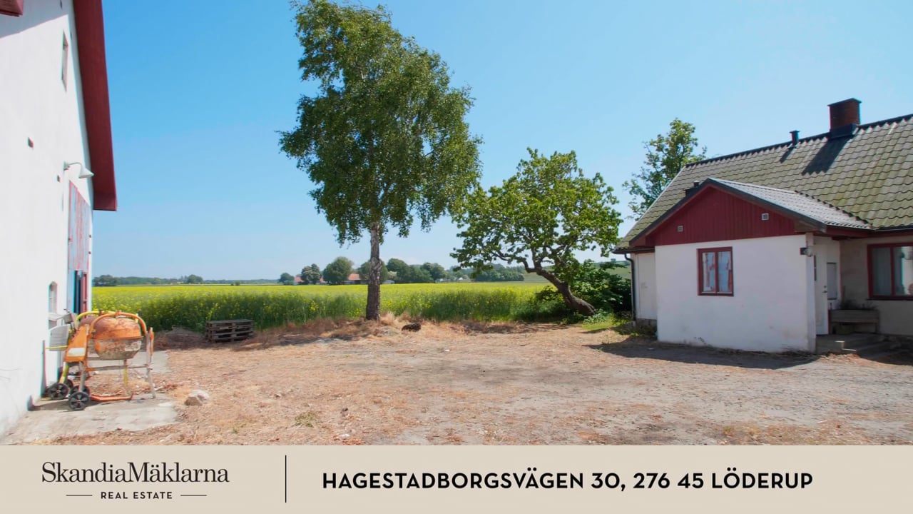 Gård utan jordbruk på Hagestadborgsvägen 30 Hagestad Ystads kommun - video