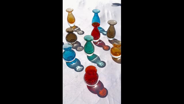 Trio de Vasos Mini Tela Fumê com Ouro