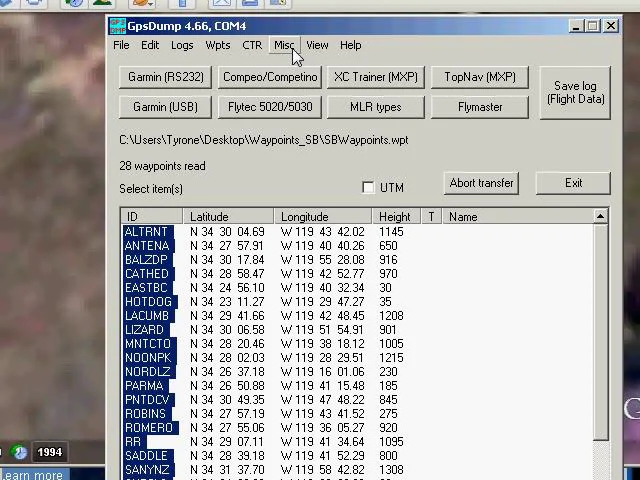 GPSDump Waypoint Tutorial