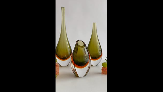 Conjunto 3 Gotas Mini Bicolor Verde com Âmbar
