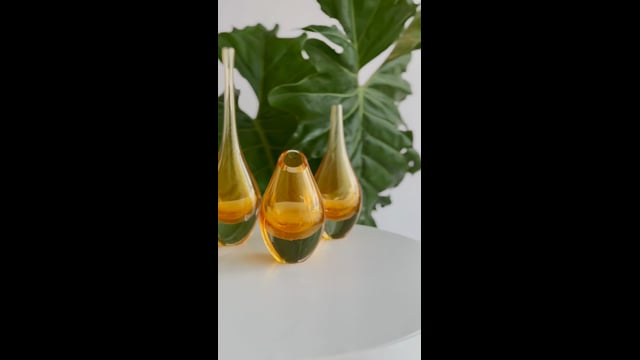 Conjunto 3 Gotas Mini Âmbar com Ouro