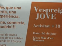 1a edició del 'Vespreig jove', el pròxim 26 de juny, dirigit al col·lectiu +18