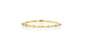 .10 ct. t.w. Lab-Grown Diamond Station Ring in 10kt Yellow Gold