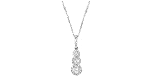 .25 ct. t.w. Lab-Grown Diamond Triple-Halo Pendant Necklace in 10kt White Gold