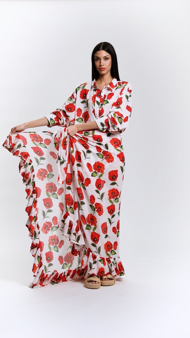 A+O X CONIGLIO PALM BEACH PAREO in SUMMER POPPY | ALICE + OLIVIA