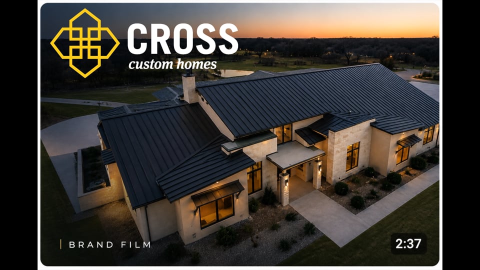 Cross Custom Homes custom home featured in a cinematic brand film produced by H&K Cinema, a Fort Worth commercial videographer.
