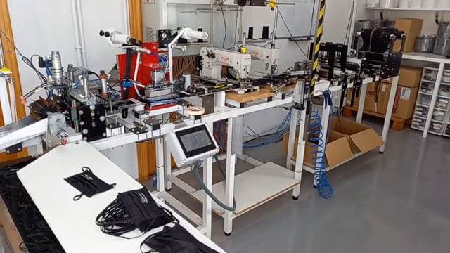 InnoPrinter automatic production line for textile face mask decoration