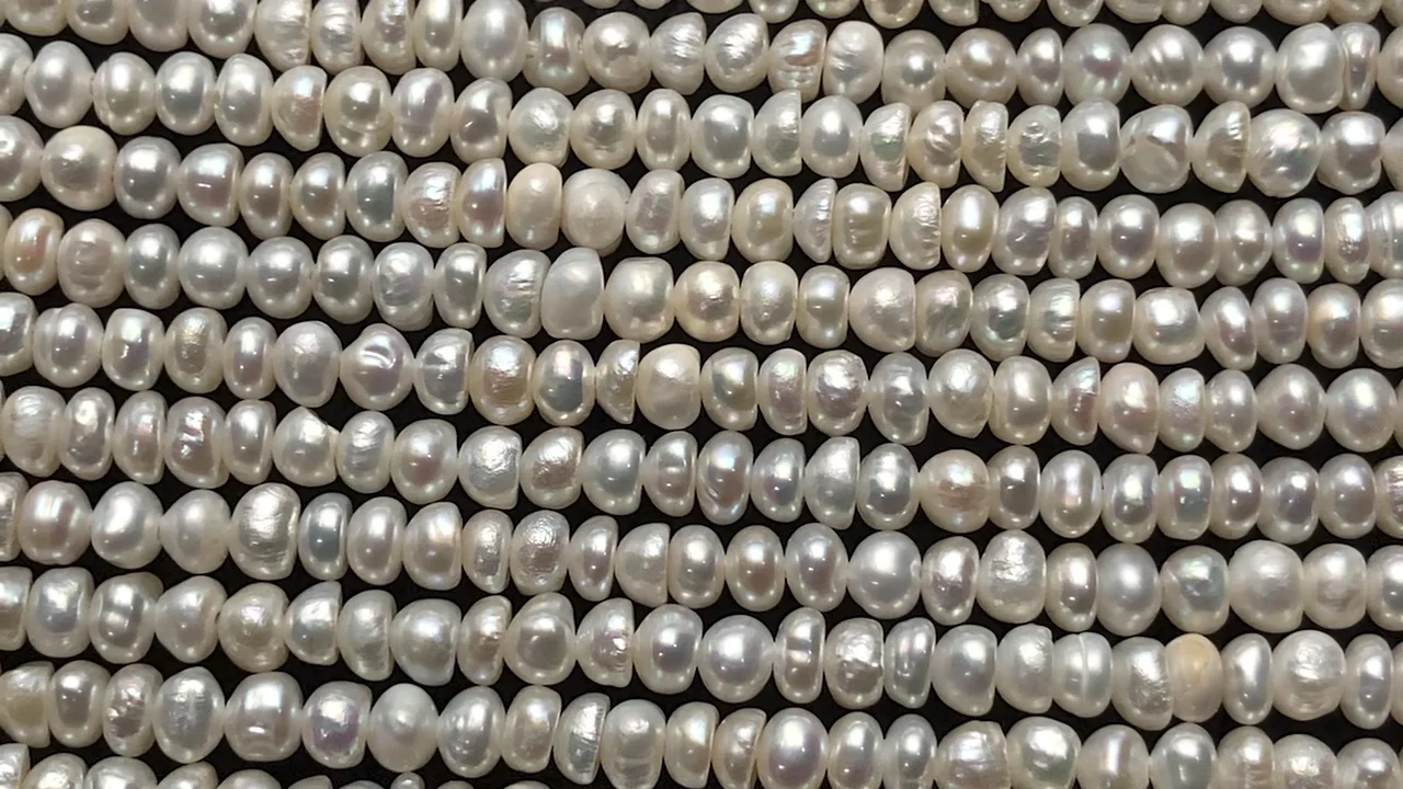 淡水真珠 ホワイト ロンデル4~5mm 1連｜天然石ビーズの卸問屋・通販 