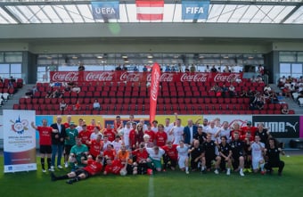 Rapid und Austria standen beim Inklusionsderby gemeinsam am Platz