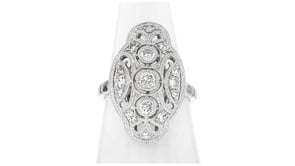 C. 2020 .68 ct. t.w. Diamond Filigree Ring in Platinum