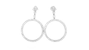 C. 1990 Vintage 2.50 ct. t.w. Diamond Circle Drop Earrings in 18kt White Gold