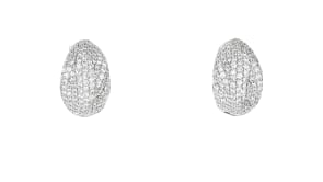 C. 1990 Vintage 3.40 ct. t.w. Diamond Curved Earrings in 18kt White Gold
