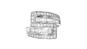C. 1990 Vintage 1.60 ct. t.w Diamond Bypass Ring in 14kt White Gold