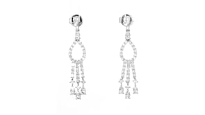C. 2000 Vintage 1.15 ct. t.w. Diamond Chandelier Earrings in 18kt White Gold