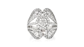 C. 2000 Vintage 1.65 ct. t.w. Diamond Openwork Ring in 18kt White Gold