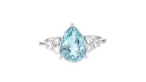 C. 1990 Vintage 2.44 Carat Aquamarine Ring with .31 ct. t.w. Diamonds in Platinum