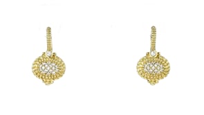 C. 1990 Vintage Judith Ripka .40 ct. t.w. Diamond Drop Earrings in 18kt Yellow Gold