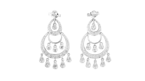 C. 1990 Vintage .50 ct. t.w. Diamond Chandelier Earrings in 14kt White Gold