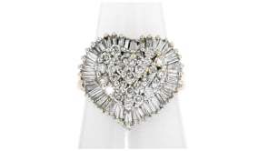 C. 1980 Vintage 1.70 ct. t.w. Diamond Heart Ring in 14kt Yellow Gold