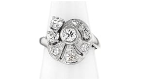 C. 1950 Vintage 1.25 ct. t.w. Diamond Swirl Ring in Platinum