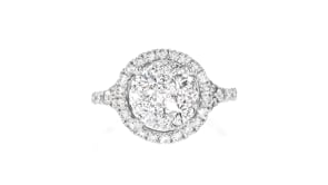 C. 2000 Vintage 2.00 ct. t.w. Diamond Cluster Ring in 14kt White Gold
