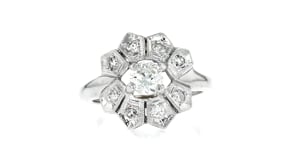 C. 1960 Vintage .60 ct. t.w. Diamond Filigree Ring in 14kt White Gold