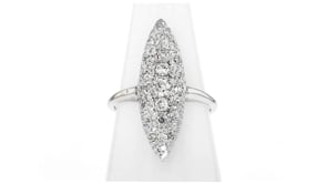 C. 2000 Vintage .52 ct. t.w. Diamond Navette Cluster Ring in 14kt White Gold