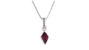 C. 2000 Vintage 1.09 Carat Ruby and .23 Carat Diamond Pendant Necklace in Platinum