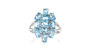 C. 2000 Vintage 2.75 ct. t.w. Sky Blue Topaz Cluster Ring in 14kt White Gold