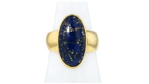 C. 1960 Vintage Lapis Ring in 14kt Yellow Gold