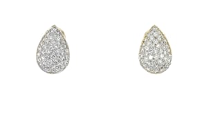 C. 1980 Vintage 1.40 ct. t.w. Diamond Teardrop Earrings in 18kt Two-Tone Gold