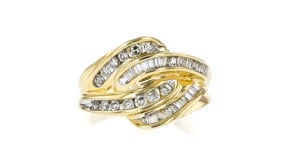 C. 1980 Vintage .80 ct. t.w. Diamond Interlocking Ring in 14kt Yellow Gold