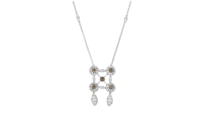 C. 1990 Vintage 1.75 ct. t.w. Brown and White Diamond Necklace in 18kt White Gold