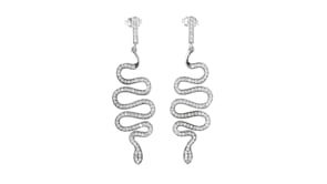C. 1990 Vintage 1.90 ct. t.w. Diamond Snake Drop Earrings in 14kt White Gold