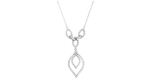 C. 1990 Vintage 1.10 ct. t.w. Diamond Teardrop Necklace in 14kt White Gold