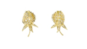 C. 1990 Vintage .56 ct. t.w. Diamond Rosebud Earrings in 18kt Yellow Gold