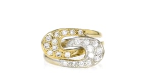 C. 1970 Vintage .50 ct. t.w. Diamond Interlocking Loop Ring in 14kt Two-Tone Gold