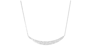 C. 2000 Vintage .75 ct. t.w. Diamond Curved Bar Necklace in 14kt White Gold
