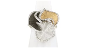 C. 2000 Vintage .90 ct. t.w. Diamond Sculptural Ring in 14kt White Gold