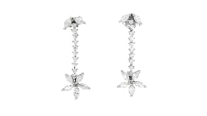 C. 1990 Vintage 1.35 ct. t.w. Diamond Flower Drop Earrings in 18kt White Gold
