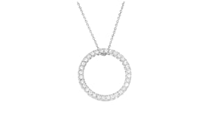 C. 2000 Vintage .85 ct. t.w. Diamond Eternity Circle Necklace in 14kt White Gold