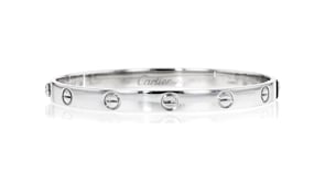 C. 2002 Vintage Cartier 18kt White Gold Love Bangle Bracelet