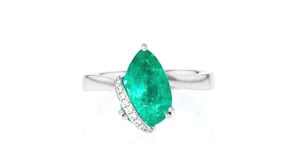 C. 2000 Vintage 2.80 Carat Emerald Ring with .18 ct. t.w. Diamonds in 18kt White Gold